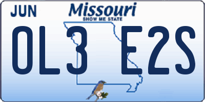 MO license plate OL3E2S