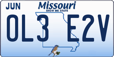 MO license plate OL3E2V