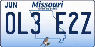 MO license plate OL3E2Z