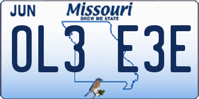 MO license plate OL3E3E