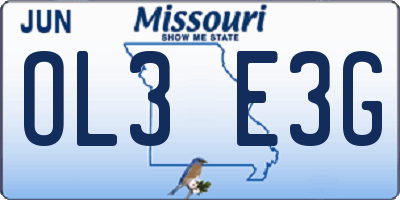 MO license plate OL3E3G