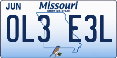 MO license plate OL3E3L