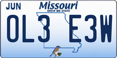 MO license plate OL3E3W