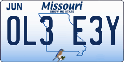 MO license plate OL3E3Y