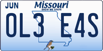 MO license plate OL3E4S