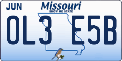MO license plate OL3E5B