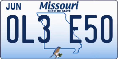 MO license plate OL3E5O