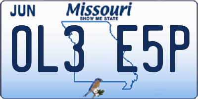 MO license plate OL3E5P