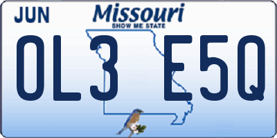 MO license plate OL3E5Q