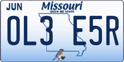 MO license plate OL3E5R
