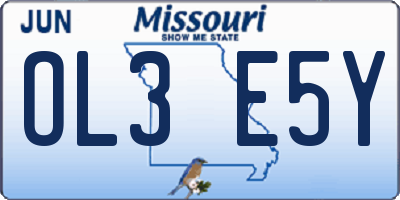 MO license plate OL3E5Y