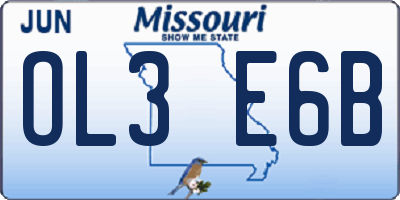 MO license plate OL3E6B