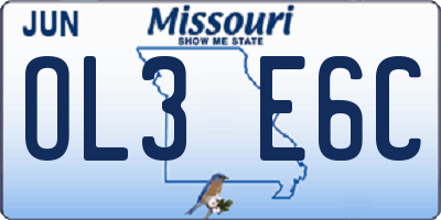 MO license plate OL3E6C