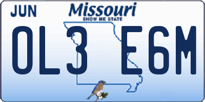 MO license plate OL3E6M