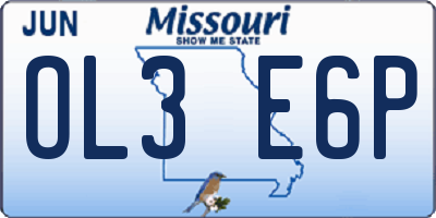MO license plate OL3E6P