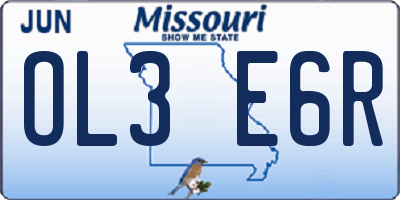 MO license plate OL3E6R