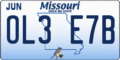 MO license plate OL3E7B