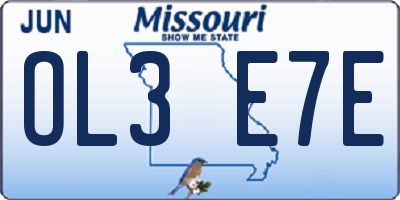 MO license plate OL3E7E