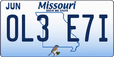 MO license plate OL3E7I