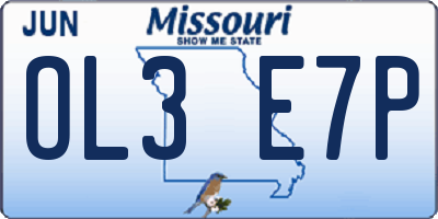 MO license plate OL3E7P