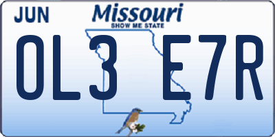 MO license plate OL3E7R