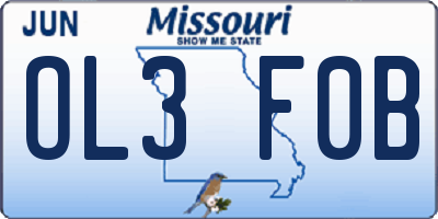 MO license plate OL3F0B
