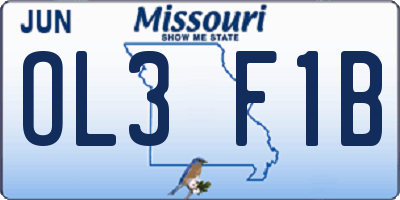 MO license plate OL3F1B