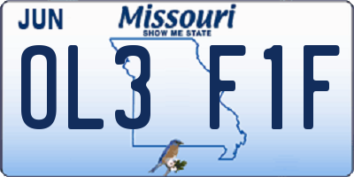 MO license plate OL3F1F