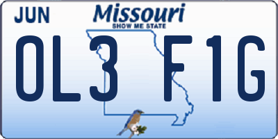 MO license plate OL3F1G