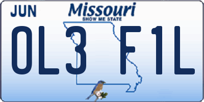 MO license plate OL3F1L