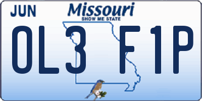 MO license plate OL3F1P