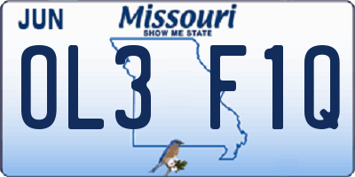 MO license plate OL3F1Q