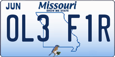 MO license plate OL3F1R