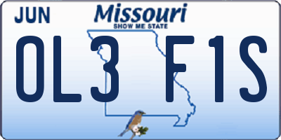 MO license plate OL3F1S