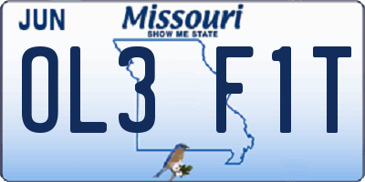 MO license plate OL3F1T