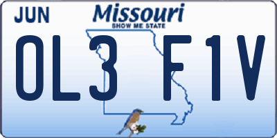 MO license plate OL3F1V