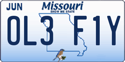 MO license plate OL3F1Y