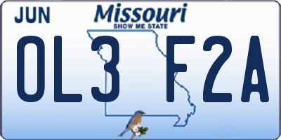 MO license plate OL3F2A