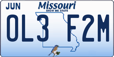 MO license plate OL3F2M