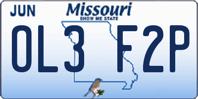 MO license plate OL3F2P