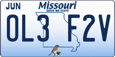 MO license plate OL3F2V