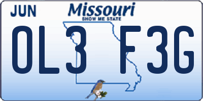MO license plate OL3F3G
