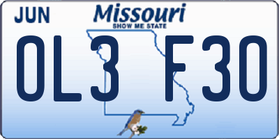 MO license plate OL3F3O