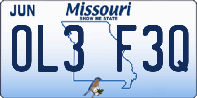 MO license plate OL3F3Q