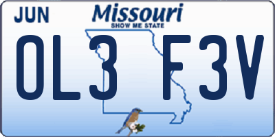 MO license plate OL3F3V