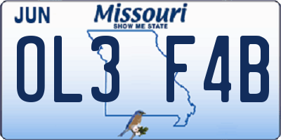 MO license plate OL3F4B