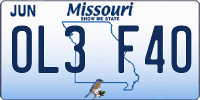 MO license plate OL3F4O