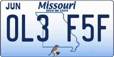 MO license plate OL3F5F