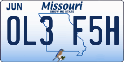 MO license plate OL3F5H