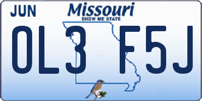 MO license plate OL3F5J
